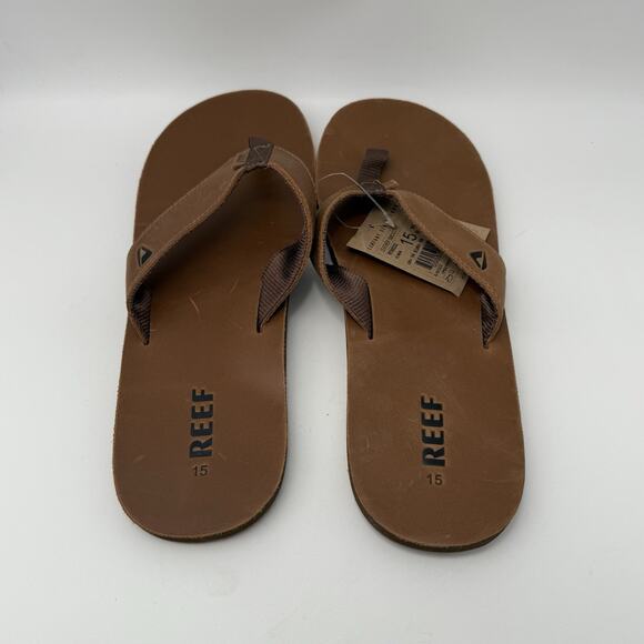 Reef Leather Smoothy Mens Flip Flop Size 15 BRONZE BROWN Sandal NEW NWT main image 8